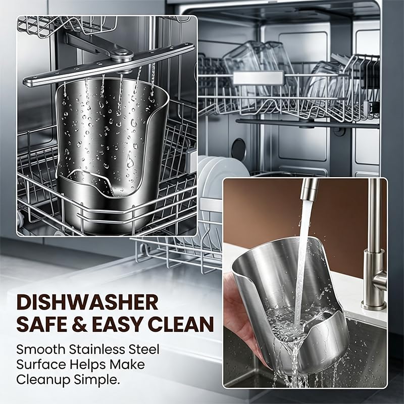 ⚡Free Shipping⚡Spoon Rest with Pot Lid Holder, Stainless Steel Vertical Rack,Deep Drip Catcher Utensil Rest for Spoons, Spatulas & Ladles, Heat Resistant Durable Countertop Organizer