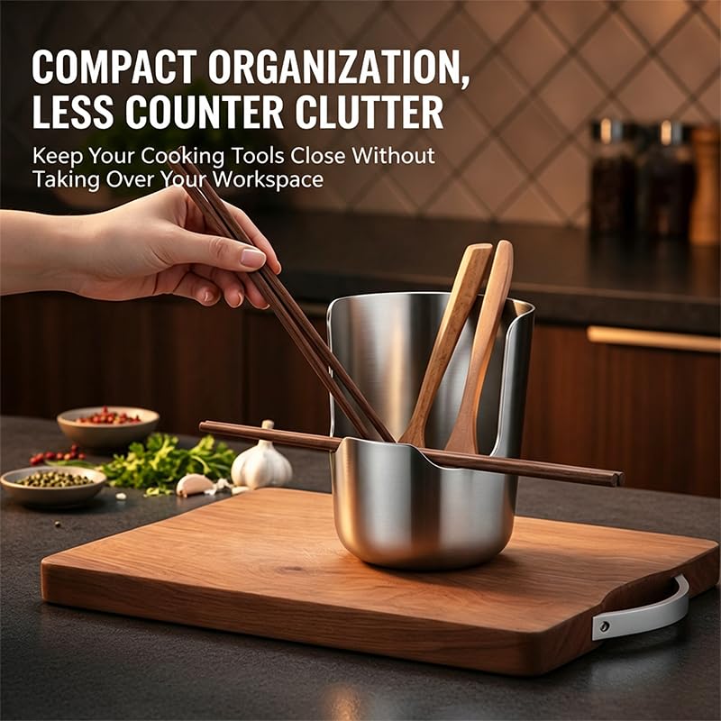 ⚡Free Shipping⚡Spoon Rest with Pot Lid Holder, Stainless Steel Vertical Rack,Deep Drip Catcher Utensil Rest for Spoons, Spatulas & Ladles, Heat Resistant Durable Countertop Organizer