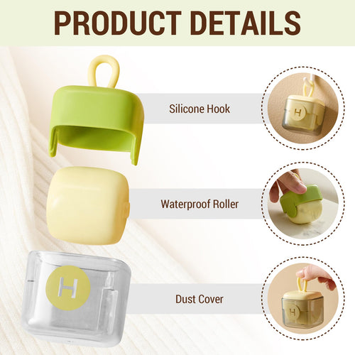 2Pcs Mini Lint Roller Reusable Washable Sticky Pet Hair Remover polypropylene surface rinse with water restore stickiness fits purse pocket glove box clothes furniture sofa carpet curtains