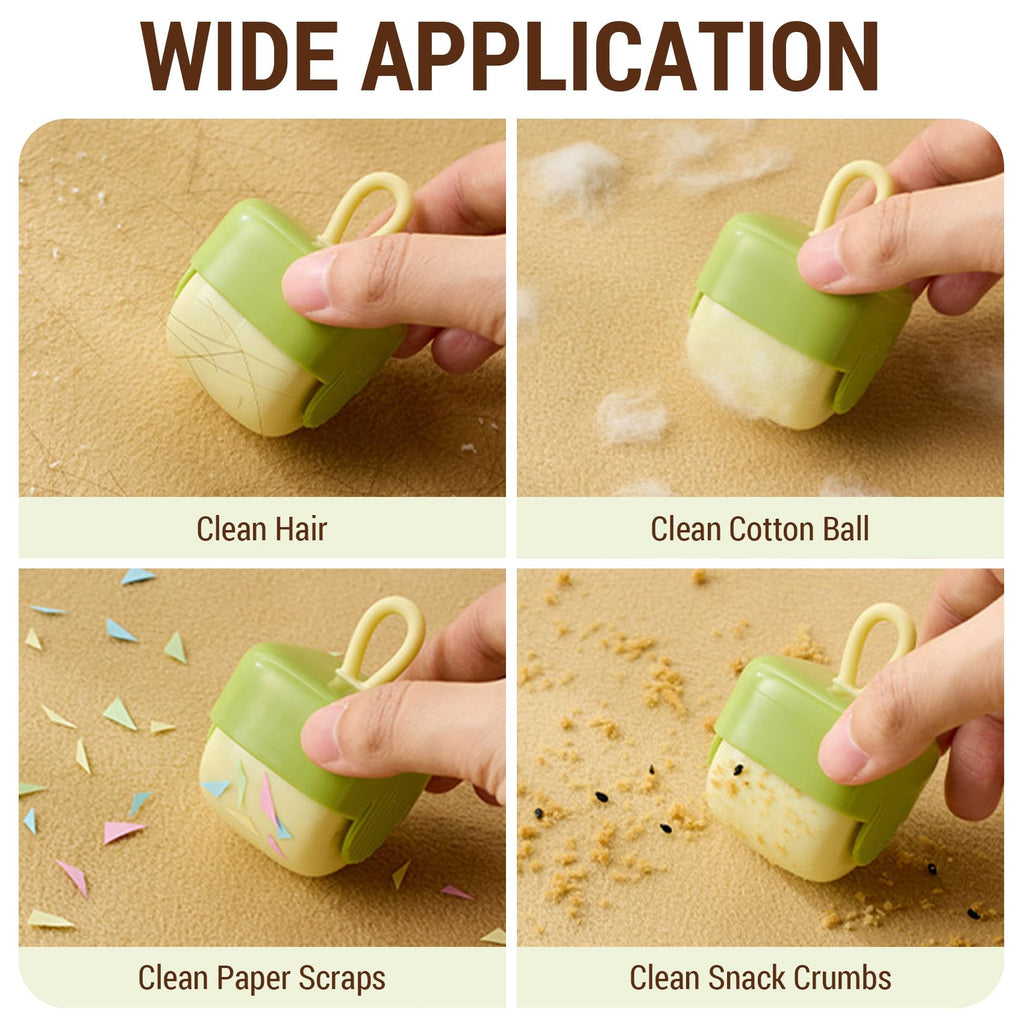 2Pcs Mini Lint Roller Reusable Washable Sticky Pet Hair Remover polypropylene surface rinse with water restore stickiness fits purse pocket glove box clothes furniture sofa carpet curtains