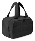 Travel Toiletry Bag for Women, Large Wide-open Puffy Cosmetic Makeup Bag with Wet-Dry Separation, Multi-Pocket Organizer with Carry Handle for Toiletries, Cosmetics, Essentials, Camel