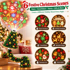 Portable LED Christmas Tree Projection Light USB Projector Holiday Decoration for Indoor Festive Atmosphere